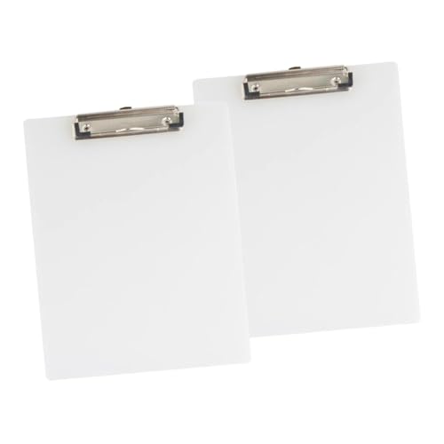 DOITOOL 10 Stück Transparent Klemmbrett Ergonomisches Schreibbrett mit Metallclip für Büro Schule und Zuhause Praktische Dokumentenablage und Sortierung von DOITOOL