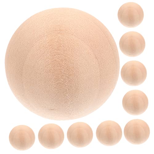 DOITOOL 10 Stück Unlackierte Holzkugeln Runde Diy Holzperlen Naturholz für Bastelprojekte und Dekorationen von DOITOOL