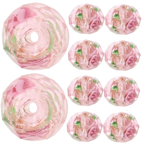DOITOOL 10 Stück Verglasierte Perlen Runde Perlen Löcher farbige kleine Perlen sortiert Abstandsperlen Masse Armband Glasperlen Glasabstandshalterperlen Perlen klein Armbänder Perlen von DOITOOL
