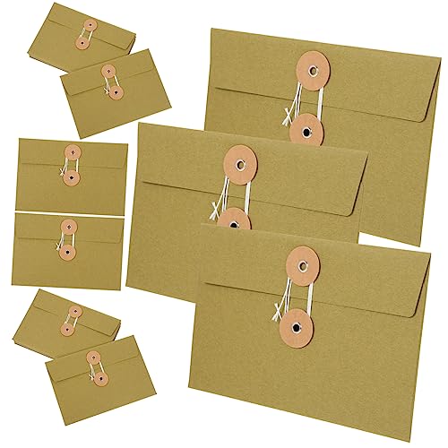 DOITOOL 10 Stück Vintage Papier Taschen Praktische Aufbewahrungstaschen für Dokumente Kreative Briefumschläge für Postkarten Robuste Kraftpapier Hüllen von DOITOOL