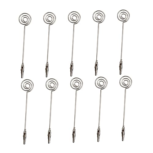 DOITOOL 10 Stück Visitenkartenhalter Dokumentenklammern Organizer Draht Aufhängen Tischnummernhalter Hochzeitsbedarf Memohalter Silber von DOITOOL