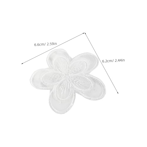 DOITOOL 10 Stück Weiße Organza Spitzen Applikationen Selbstklebend No Sew Bestickte Blumen und Schmetterlingspatches Diy Stoffaufnäher für Kleider Röcke Hochzeiten Reparatur und Dekoration von DOITOOL