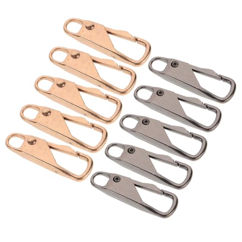 DOITOOL 10 Stück Zipper -Head -Anhänger Reißverschluss-Kordelenden Reißverschluss-Ersatzzug kleine Reißverschlüsse Form Ersatz für Gepäckreißverschlüsse Taschenreißverschlusslaschen Metall von DOITOOL