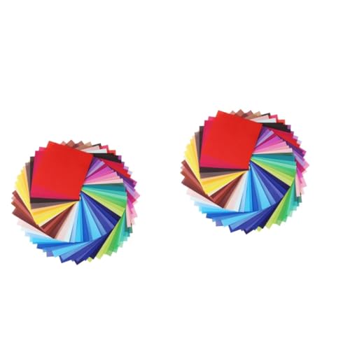 DOITOOL 100 Blatt Farbiges Origami Papier Einseitig Bedruckte Bastelpapiere für Fördert Feinmotorik für Faltkunst DIY Bastelprojekte Eltern Junge Mädchen Aktivitäten von DOITOOL