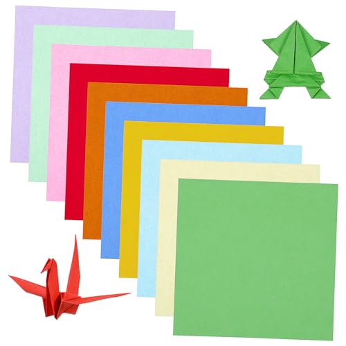 DOITOOL 100 Blatt buntes Papier Bastelpapier buntes quadratisches Papier Farbpapiere farbiges Baupapier bastelmaterial für crafts for Pastellpapier bunt bunte Origami-Papiere von DOITOOL