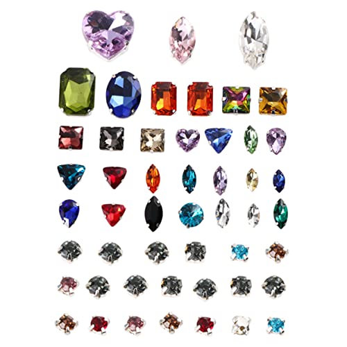 DOITOOL 100 Stck Bunte Kristall Klaue Strasssteine Tropfenform mit Silberflachboden zum Aufnähen DIY Schmuck und Kleidungszubehör Mixformen für Textilien von DOITOOL