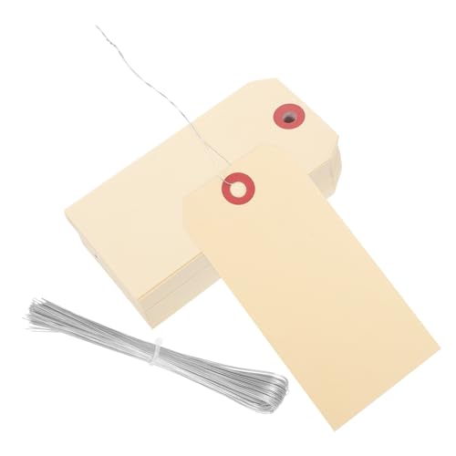 DOITOOL 100 Stck Versandetiketten Manila Etiketten mit Draht Leere Preisschilder für Versand und Verpackung für Verschiedene Anwendungen von DOITOOL