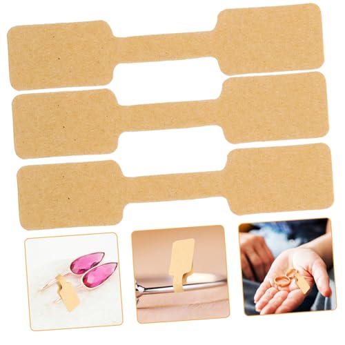 DOITOOL 100 Stück Aufkleber Für Schmucketiketten Aufkleber Für Schmuckanhänger Aufkleber-etiketten Fluoreszierende Stern-verkaufsschilder Schmuck Aufkleber Etiketten-tags Brown Kraftpapier von DOITOOL