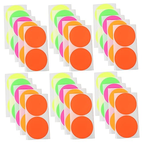 DOITOOL 100 Stück Bunte Fluoreszierende Runde Aufkleber Selbstklebende Etiketten für DIY Projekte Markieren und Kennzeichnen Vielseitig Einsetzbar Büro und Haushalt von DOITOOL