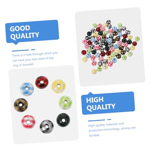 DOITOOL 100 Stück Bunte Holzperlen Runde Lose Spacer Perlen für DIY Schmuckherstellung Basteln Armbänder Auffädeln Dekorative Handwerksperlen Farbmix von DOITOOL