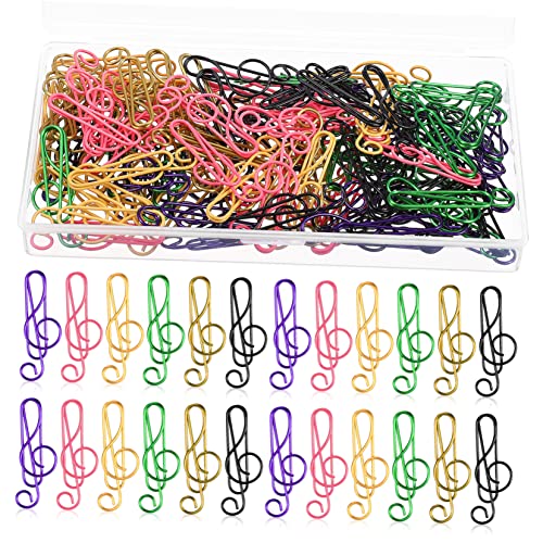 DOITOOL 100 Stück Bunte Musiknoten Büroklammern aus Metall Vielseitig Einsetzbar für Dokumente Notizen und Dekoration Zufälligen Farben Langlebig und Stabil Zufällige Zufällige Farbe von DOITOOL