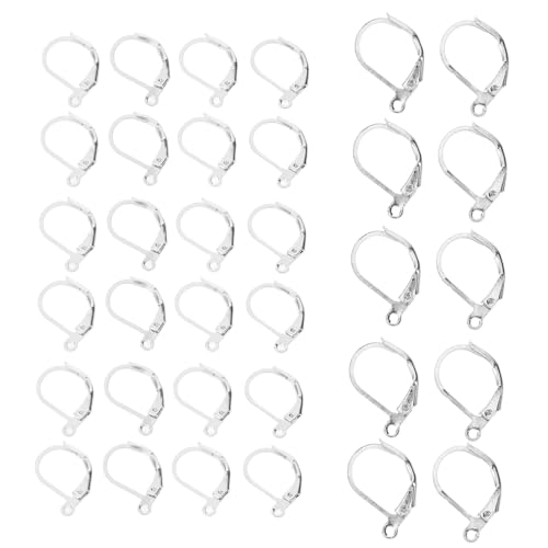 DOITOOL 100 Stück DIY Ohrhänger Ringe Silberne Förmige Ohrhaken Ohrring Zubehör für Schmuckherstellung und Personalisierte Designs von DOITOOL