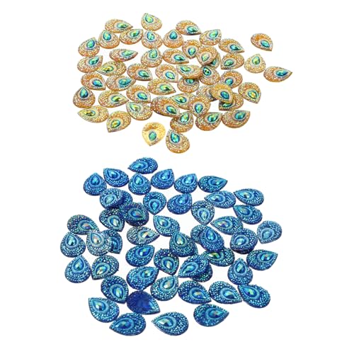 DOITOOL 100 Stück DIY Strasssteine Harz Flach zur Applikation Kleidung Hochzeitskleid und Handwerk Gelb Blau DOITOOL 100 Stück DIY Strasssteine Harz Flach zur Applikation Kleidung Hochzeitskleid und Handwerk Gelb Blau von DOITOOL