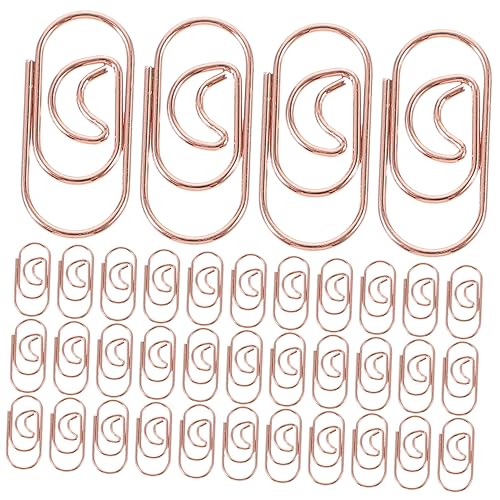 DOITOOL 100 Stück Datei-Clip büroartikel büromaterial Platzsparende Papierklammern Buchklammern Büroklammer Und bunt Multi-Gebrauchspapierclips Office-Dokumentenklammern Metall Rose Gold von DOITOOL