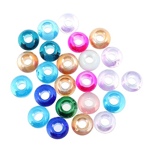 DOITOOL 100 Stück Diy Armbänder Perlen Runde Glasperlen mit Großem Loch Gemischte Farben für Schmuckherstellung Basteln Kreative Projekte DOITOOL 100 Stück Diy Armbänder Perlen Runde Glasperlen mit Großem Loch Gemischte Farben für Schmuckherstellung Basteln Kreative Projekte von DOITOOL