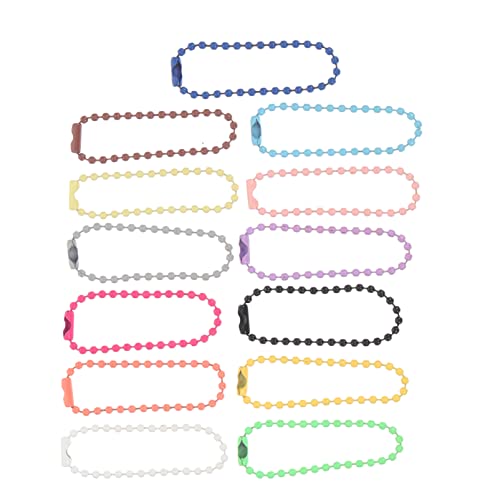 DOITOOL 100 Stück Farbige Wellen perlen kette Kugelkette Schlüsselanhänger Schild DIY -Schmuck Schlüsselanhänger Perle Kugel-Schlüsselanhänger Kugel Perlenkette Eisen Zufällige Farbe von DOITOOL