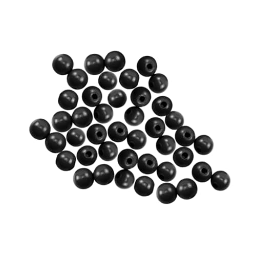 DOITOOL 100 Stück Festes Holzarmband -Perlen Perlen-Anhänger lose Perlen für Schmuck Handwerk Perlen fallen Perlen Masse Basteln von Perlen Charme aus Holzperlen Black von DOITOOL