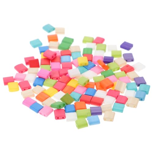 DOITOOL 100 Stück Glasperlen bracelet beads armbandperlen Geschenkideen quadratische Abstandsperlen Anhänger für die Schmuckherstellung Zahlen lose Perlen aus Glas DIY Girlande Glasperle von DOITOOL