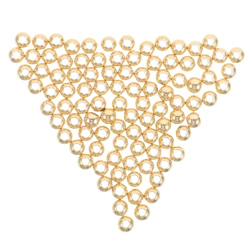 DOITOOL 100 Stück Glatte Metallperlen für Armbänder Ohrringe und Diy Schmuckprojekte Brass Loose Beads von DOITOOL