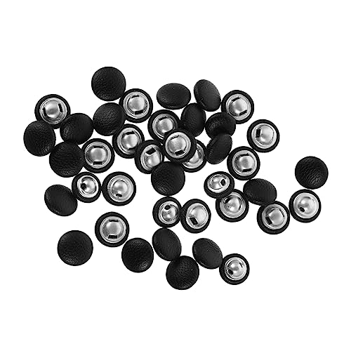 DOITOOL 100 Stück Hochwertige Lederknöpfe für DIY Projekte Schwarz für Kleidung Sofas und Kreative Bastelarbeiten von DOITOOL