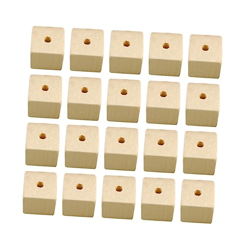 DOITOOL 100 Stück Holzperlen bastelset basteln für Halskettenzubehör bastelzeug für Bausatz Perlen für Schmuckhersteller gießen quadratische Perlen Perlen-Kits Hölzern von DOITOOL