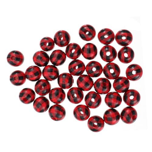 DOITOOL 100 Stück Holzperlen zum Auffädeln Plaid Muster Schwarz Rot DIY Schmuckherstellung Zubehör Runde Bastelperlen für Armbänder Halsketten Schlüsselanhänger Vielseitig Einsetzbar DOITOOL 100 Stück Holzperlen zum Auffädeln Plaid Muster Schwarz Rot DIY Schmuckherstellung Zubehör Runde Bastelperlen für Armbänder Halsketten Schlüsselanhänger Vielseitig Einsetzbar von DOITOOL