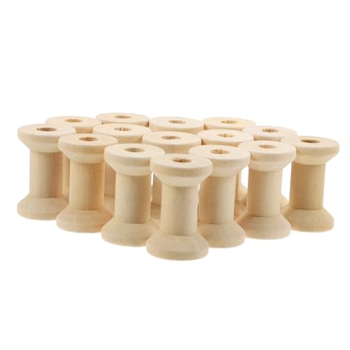 DOITOOL 100 Stück Holzspule Stickerei-Webspulen Garnrollen leere Fadenspulen Aufwickelspulen für Stickereien Nähgarn-Organizer Holzfadenspulen Garnwickelspulen leere Spulen Kiefernholz von DOITOOL