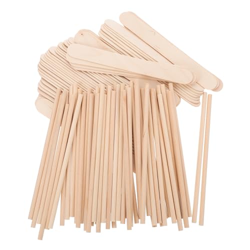 DOITOOL 100 Stück Holzstäbe für Diy Unlackierte Bastelstäbe für Kunstprojekte für Eiscreme Desserts Kindergarten und Bastelarbeiten von DOITOOL