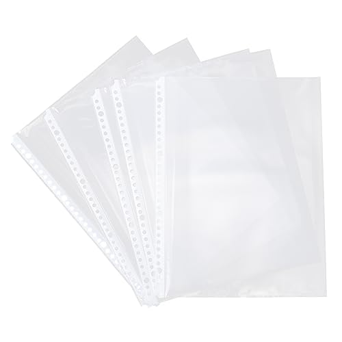 DOITOOL 100 Stück Innentasche Für Ordner Ordnertaschen Taschenorganisator A4 Binder Reißverschluss Klarer Seitenschutz Beschützer Blau Produkt Fächer Transparent Plastik von DOITOOL