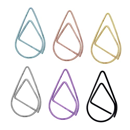 DOITOOL 100 Stück Kleine Wasser Tropfen Büroklammern Gold Silber und Schwarz Kreative Lesezeichen Clips für Notizen Fotos und Dokumente für Büro und Schule Zufällige Farbe von DOITOOL