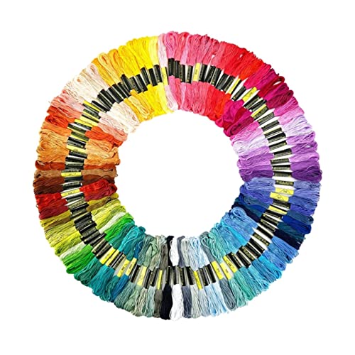DOITOOL 100 Stück Kreuzstichgarn Ökologischem Baumwollfaden Zufälligen Farben für Kunsthandwerk DIY Projekte und Anfänger der Stickerei Zufällige Farbe Zufällige Farbe von DOITOOL
