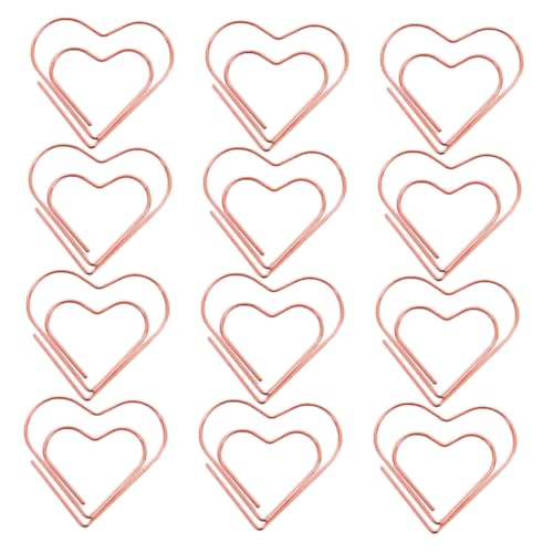 DOITOOL 100 Stück Liebe Büroklammer Rosa Papierklammern Herzclips Kleine Für Papier Süße Büroklammern Kleine Papierklammern Büroklammern Süß Büroklammern Klein Metall Rose Gold von DOITOOL