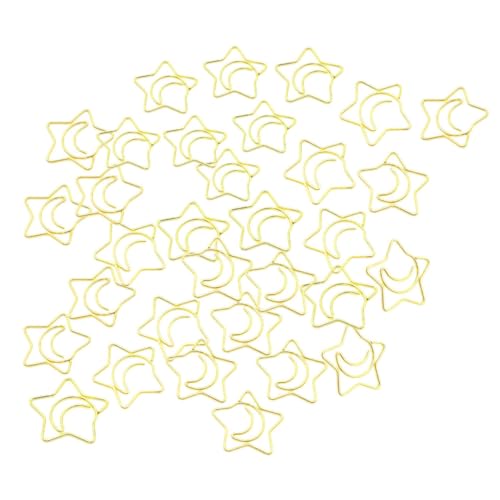 DOITOOL 100 Stück Metall Büroklammern Sternform Goldfarbig Delikate Dokumenten und Bastelklammern Vielseitig für Büro Schule DIY Scrapbooking von DOITOOL
