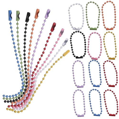 DOITOOL 100 Stück Metall Kugelkette Schlüsselanhänger Bunte Ball Roller Chains Weihnachtsbaum Anhänger Deko Schmuck DIY Zubehör Langlebig Vielseitig für Taschen Rucksäcke Kleidung von DOITOOL
