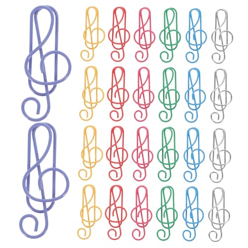 DOITOOL 100 Stück Musiknoten Büroklammern Kreative Papierclips für Dokumente Farbige Notenform für Büro Schule und Bastelprojekte Einfache Handhabung und Organisation von DOITOOL