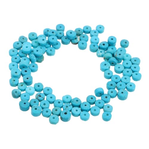 DOITOOL 100 Stück Natürliche Türkis Scheibenperlen Flach Lose Edelstein Perlen für DIY Schmuckherstellung Armband Halskette Ohrring Zubehör Authentische Stein Charms von DOITOOL