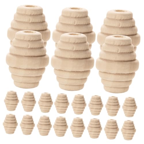 DOITOOL 100 Stück Oval Holzperlen Gewinde Holzperlen für DIY Schmuckherstellung Bastelperlen für Projekte Natürliche Farbe für Kunsthandwerk von DOITOOL