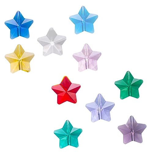 DOITOOL 100 Stück Pentagramm-Kristall bastelset bastelmaterial für kerzenständer taufkerze bastelzeug dekoringe Basteln geformt Halskette DIY-Accessoire lose Perlen aus Glas von DOITOOL