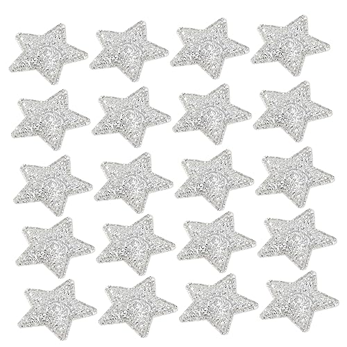 DOITOOL 100 Stück Pentagramm-Patch Sterne Tuch Hochzeit LED Aufkleber Stern weihnachtsdeko igelkostümkinder Dekorative Stoffaufnäher weihnachtssdeko Stoffaufkleber Stern-Stoff-Patch Silver von DOITOOL