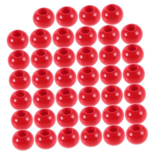 DOITOOL 100 Stück Rote Holzperlen mit Großem Loch Kinderfreundliche Macramee Perlen für Diy Bastelarbeiten Schmuckherstellung Girlanden und Weihnachtsdeko Langlebig und Einfach zu Fädeln von DOITOOL