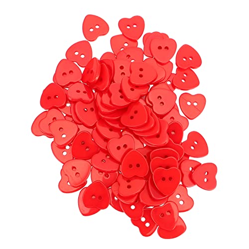 DOITOOL 100 Stück Rote Liebeknopf Geformt Kinderknöpfe Handwerk Thematische Knöpfe Nähen Herz Tasten Farbig Strickknöpfe Babyknöpfe Knöpfe Zum Annähen Knopf Harz von DOITOOL