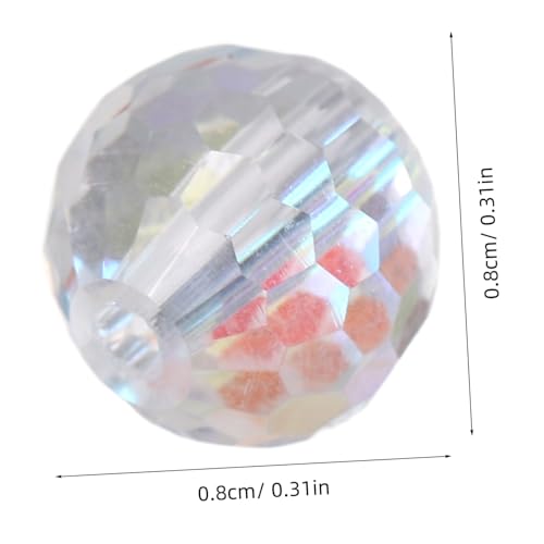 DOITOOL 100 Stück Runde Baumelnde Perlen Transparente Glasperlen Kristallglasperlen Klare Perlen Für Armbänder Handgefertigte Lose Abstandsperlen von DOITOOL