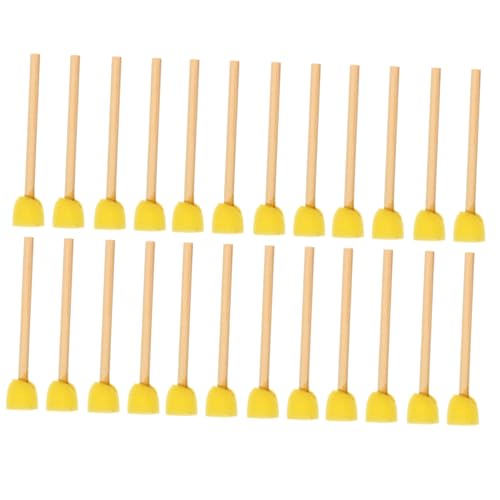 DOITOOL 100 Stück Runde Schwammpinsel mit Holzgriff Teiliges Natürliche Schwämme für Malerei Malschwämme für DIY Kinderkunst Ungiftig Komfortabel Vielseitig für Fingerfarben und von DOITOOL