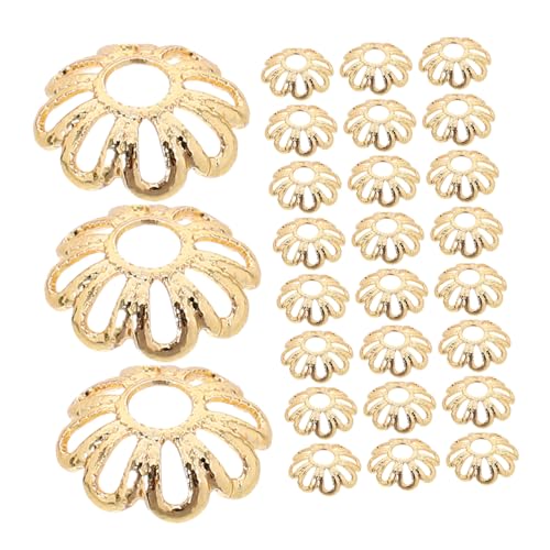 DOITOOL 100 Stück Schmuckkomponenten Perlenkappen Schmuckzubehör Endkappen Für Schmuck Perlenkappe Aus Messing Halskette Ketten Masse Edelstahlperlen Golden Kupfer von DOITOOL