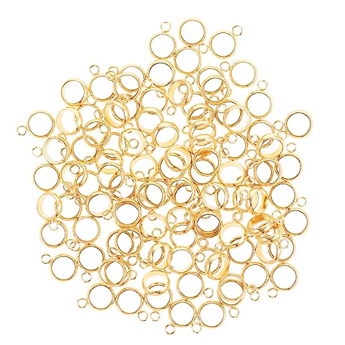 DOITOOL 100 Stück Schweißringarmbandzubehör Herstellung mit Anhängerverbinder für Halskette Abstandsperlen-Anhänger Distanzperlen aus Edelstahl Rostfreier Stahl Golden von DOITOOL
