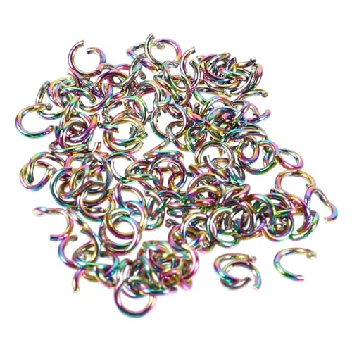 DOITOOL 100 Stück Sprungringe Biegeringe Offene Schmuckringe Bunte DIY Zubehör für Halsketten Armbänder Ohrringe Reparatur und Herstellung von DOITOOL