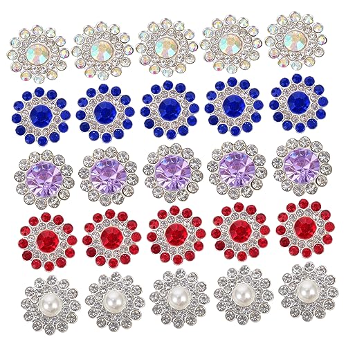 DOITOOL 100 Stück Strass Knöpfe für Haarband Haarclip und Diy Bastelprojekte Verzierte Applikationen für Hochzeiten Geburtstagsfeiern und Mehr von DOITOOL