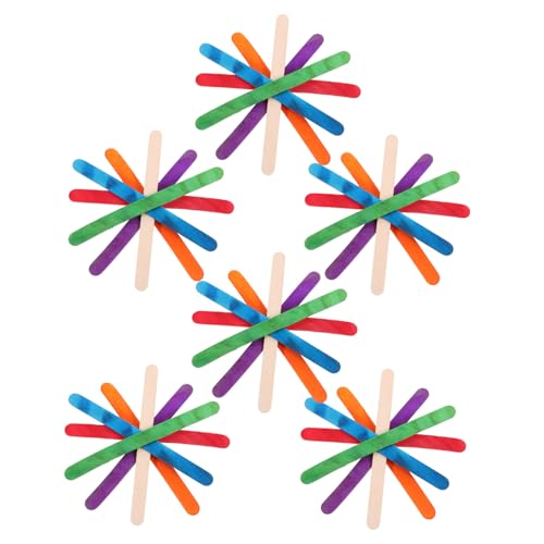 DOITOOL 100 Stück Teiliges Bunte und Natürliche Holz Bastelstäbchen für DIY Kreative Holzstäbchen ohne Wachs für Bastelprojekte Schule Geburtstagsspiele von DOITOOL
