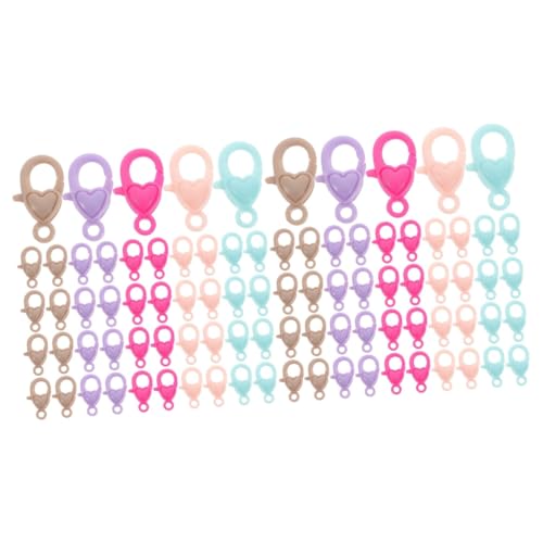 DOITOOL 100 Stück Teiliges DIY Herz Lobster Verschluss Bunter Schmuckverbinder für Halsketten Armbänder Schlüsselanhänger Einfache Anwendung Handgefertigte Schmuckherstellung Zubehör von DOITOOL