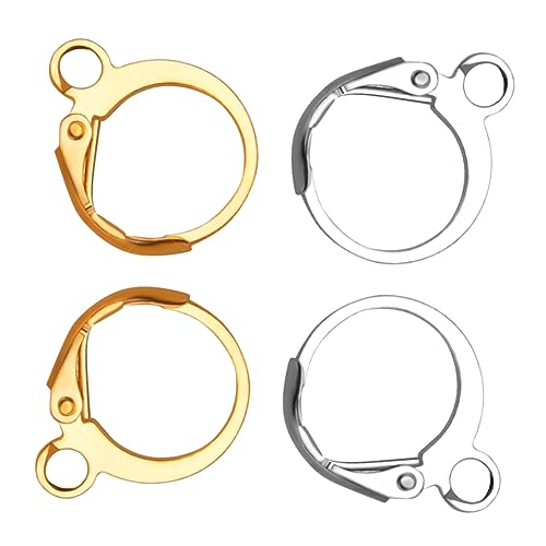 DOITOOL 100 Stück Teiliges Ohrhaken aus Metall Rostfreie DIY Schmuckzubehör Offene für Einfache Befestigung Gold und Silberfarbene Ohrhaken für Damen und Mädchen zum Selbermachen von DOITOOL 100 Stück Teiliges Ohrhaken aus Metall Rostfreie DIY Schmuckzubehör Offene für Einfache Befestigung Gold und Silberfarbene Ohrhaken für Damen und Mädchen zum Selbermachen von von DOITOOL